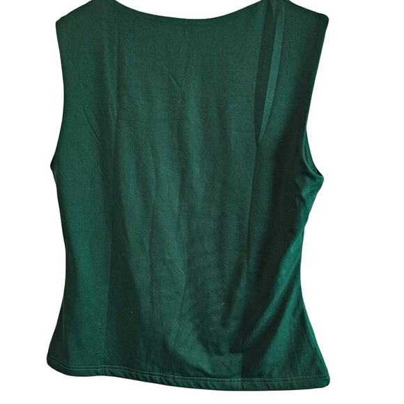 Agnes Urban Blouse Womens Large Green V-neck Sleeveless Stretch Soft Neutral - Picture 2 of 7